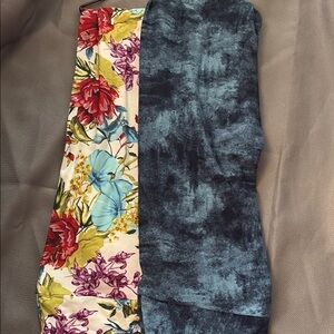 Floral and Blue Patterned Fabric